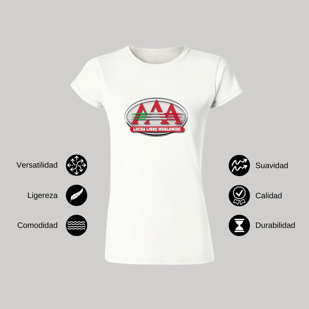 Playera Manga Corta Mujer Blanco Personalizable Logo