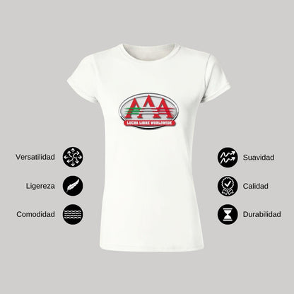 Playera Manga Corta Mujer Blanco Personalizable Logo