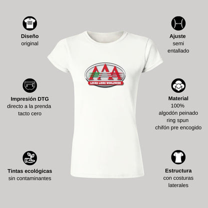 Playera Manga Corta Mujer Blanco Personalizable Logo