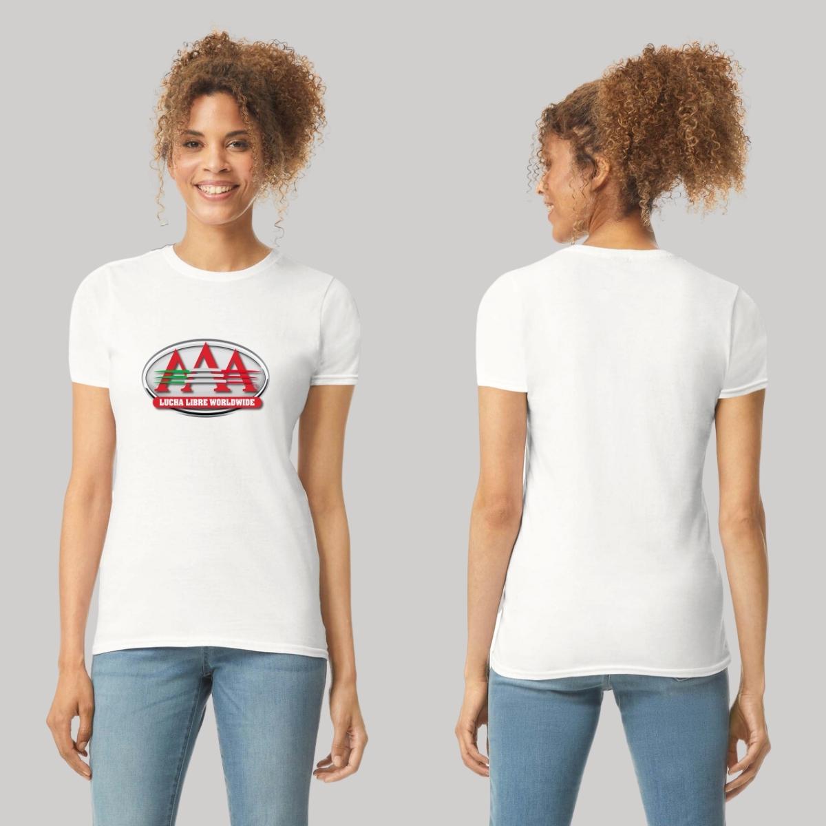 Playera Manga Corta Mujer Blanco Personalizable Logo