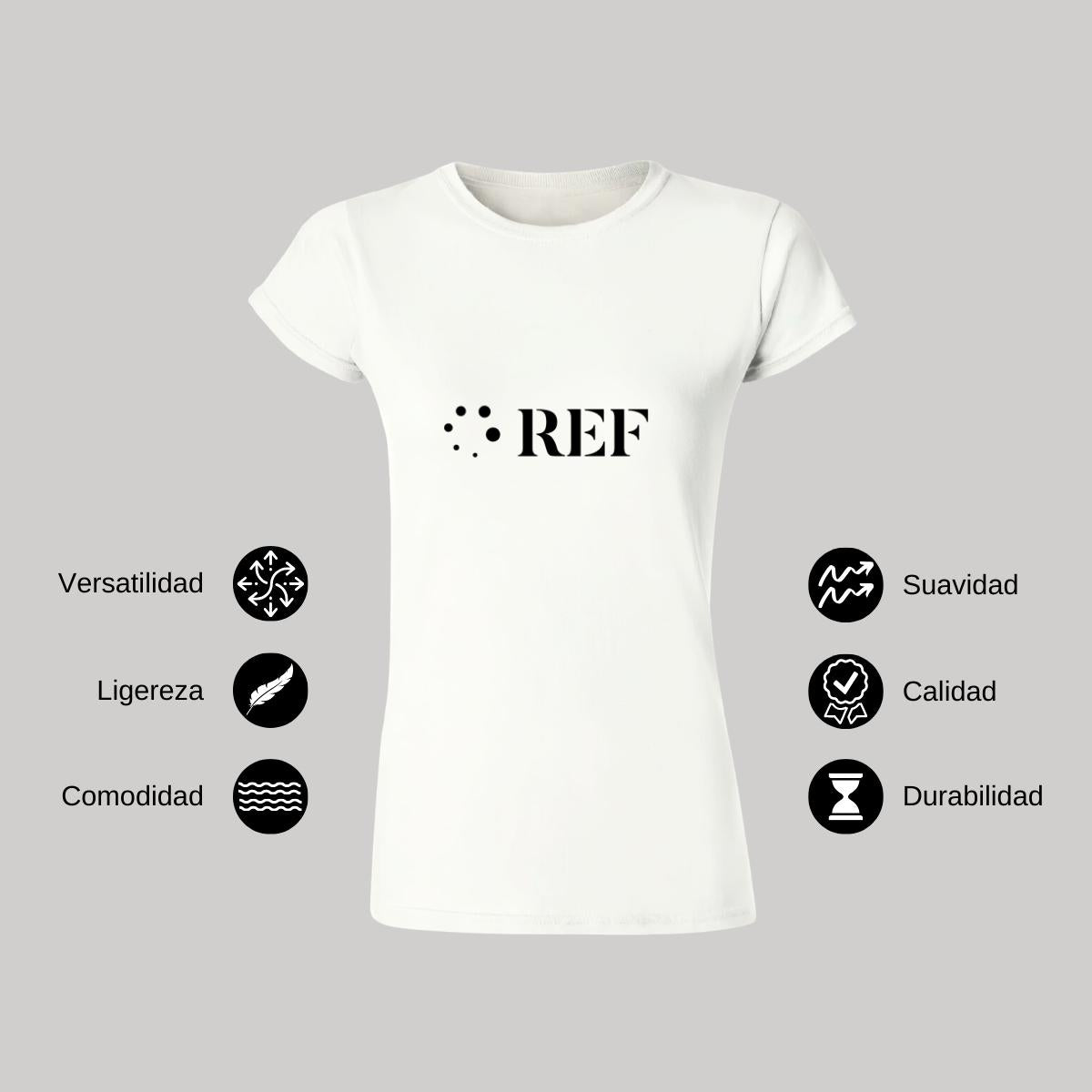Playera Manga Corta Mujer Blanco Personalizable Logo