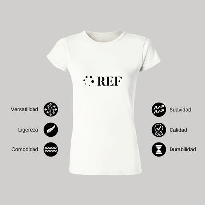 Playera Manga Corta Mujer Blanco Personalizable Logo