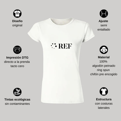 Playera Manga Corta Mujer Blanco Personalizable Logo