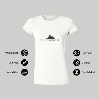 Playera Manga Corta Mujer Blanco Personalizable Logo