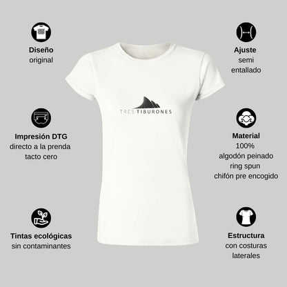 Playera Manga Corta Mujer Blanco Personalizable Logo
