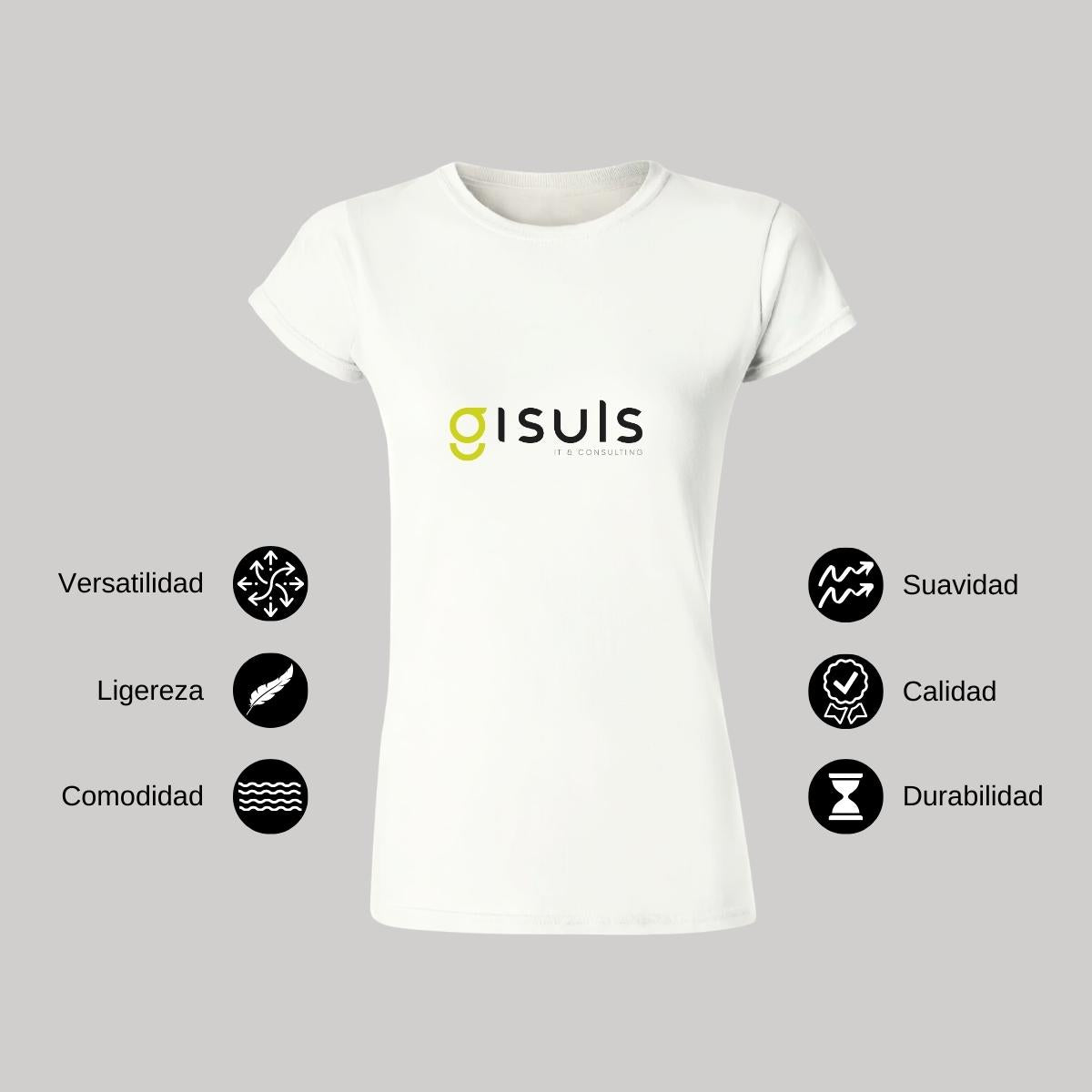 Playera Manga Corta Mujer Blanco Personalizable Logo