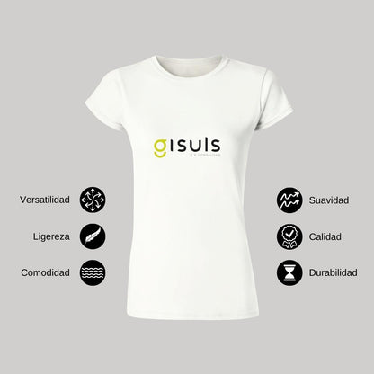 Playera Manga Corta Mujer Blanco Personalizable Logo