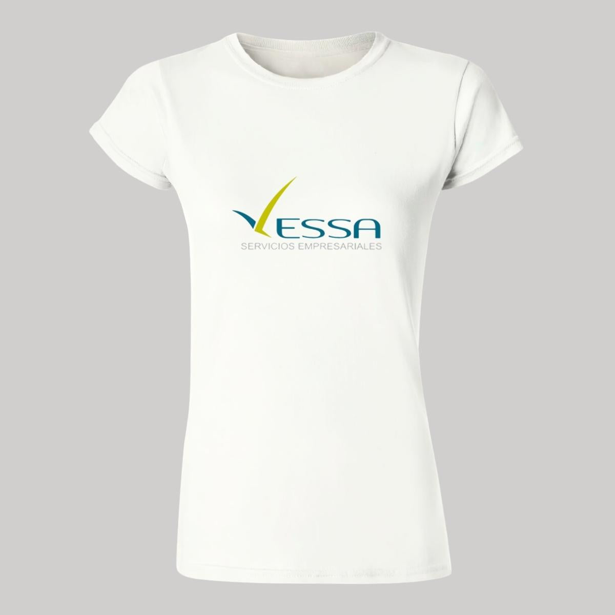 Playera Manga Corta Mujer Blanco Personalizable Logo