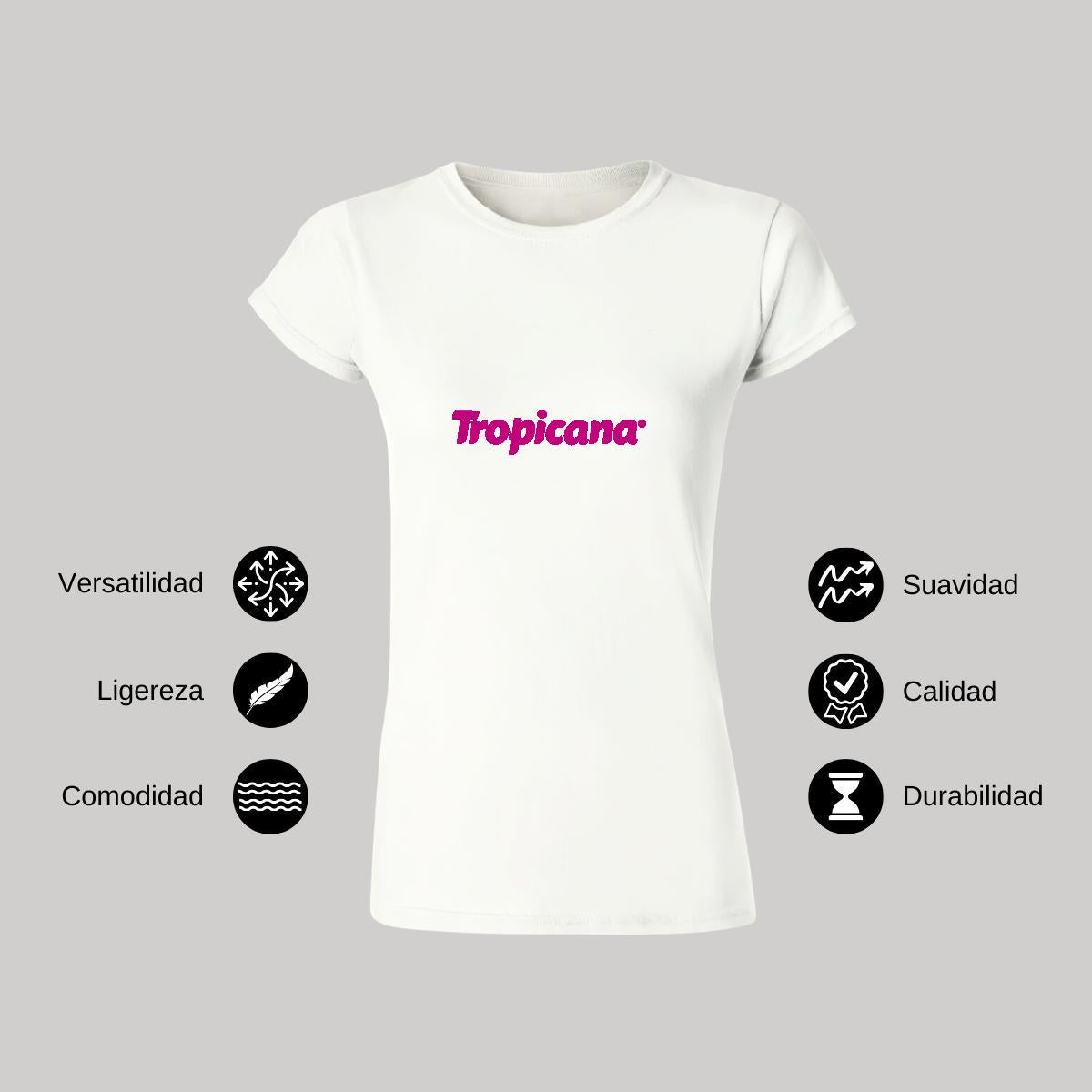 Playera Manga Corta Mujer Blanco Personalizable Logo