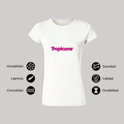 Playera Manga Corta Mujer Blanco Personalizable Logo