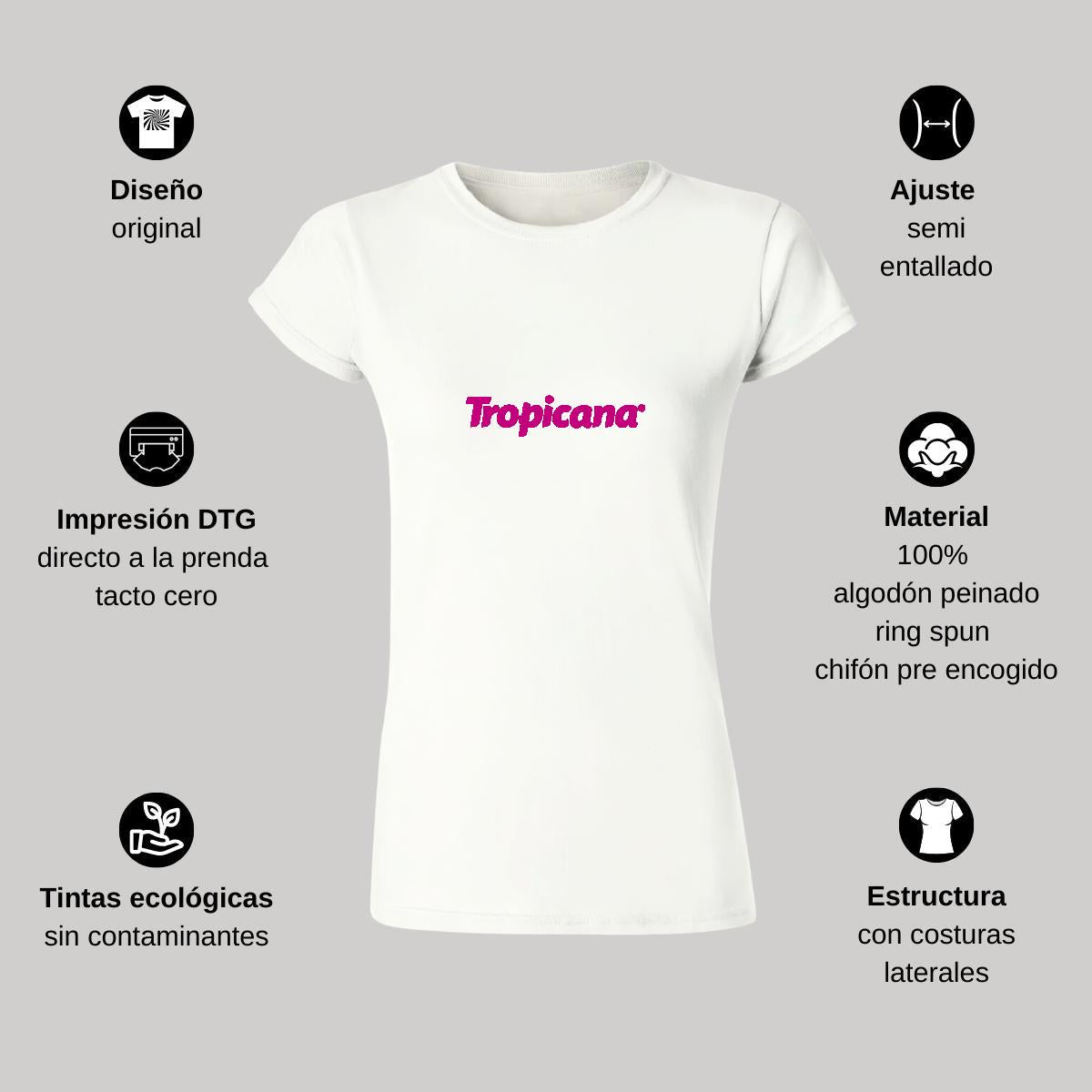 Playera Manga Corta Mujer Blanco Personalizable Logo