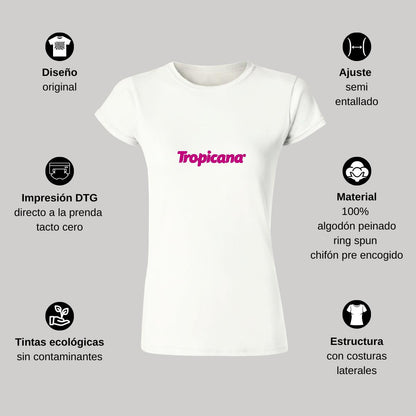 Playera Manga Corta Mujer Blanco Personalizable Logo