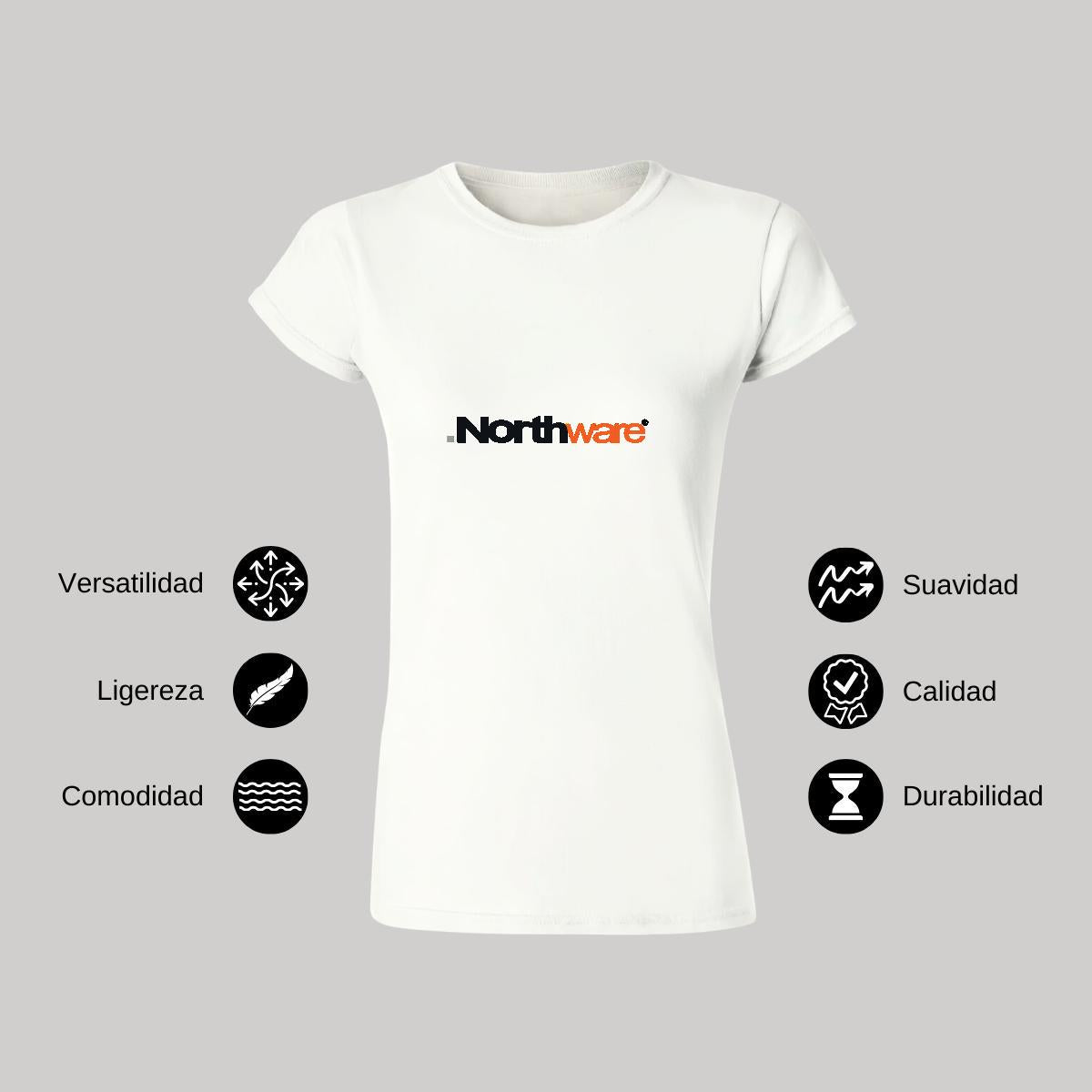 Playera Manga Corta Mujer Blanco Personalizable Logo