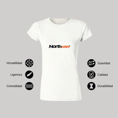 Playera Manga Corta Mujer Blanco Personalizable Logo