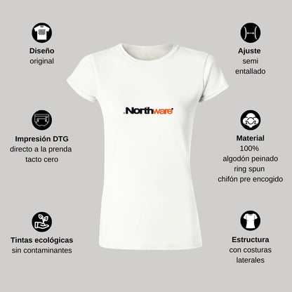 Playera Manga Corta Mujer Blanco Personalizable Logo