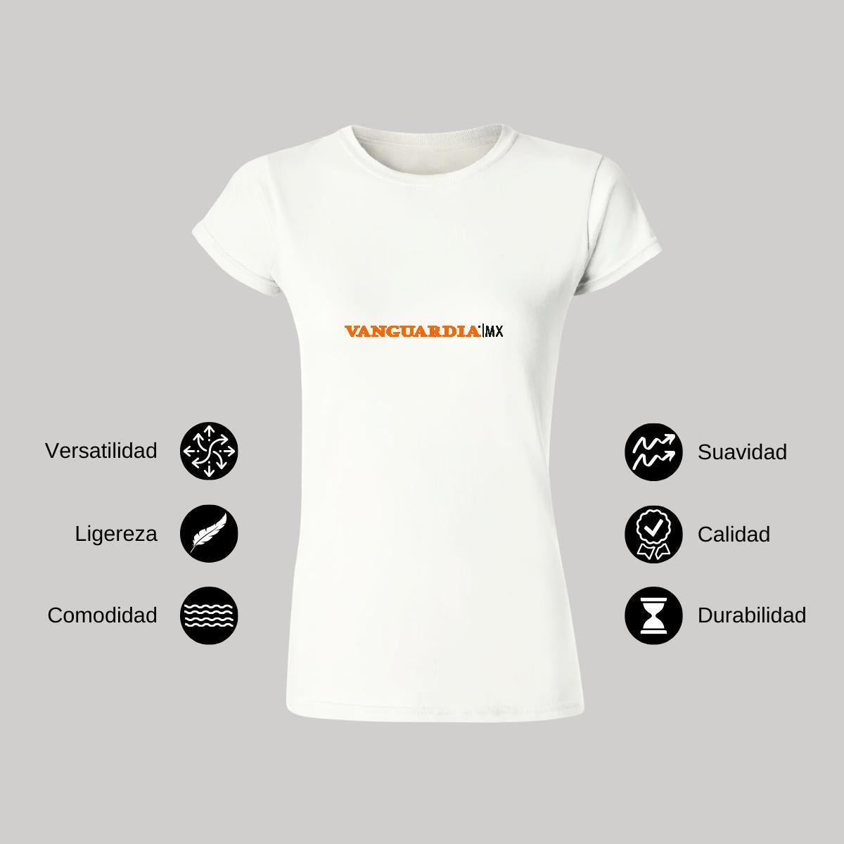 Playera Manga Corta Mujer Blanco Personalizable Logo