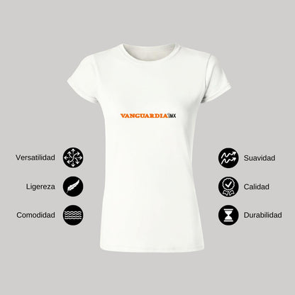 Playera Manga Corta Mujer Blanco Personalizable Logo