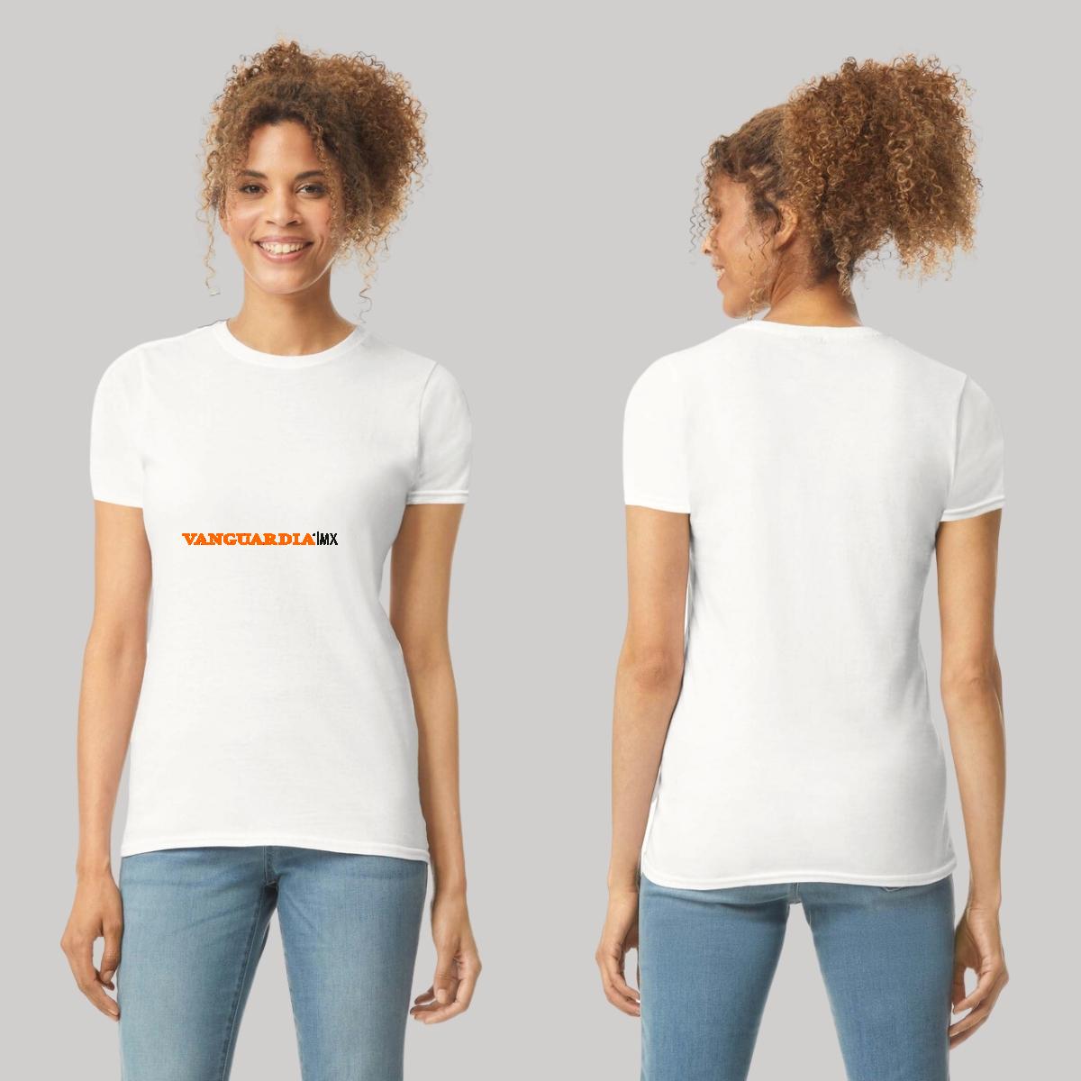 Playera Manga Corta Mujer Blanco Personalizable Logo