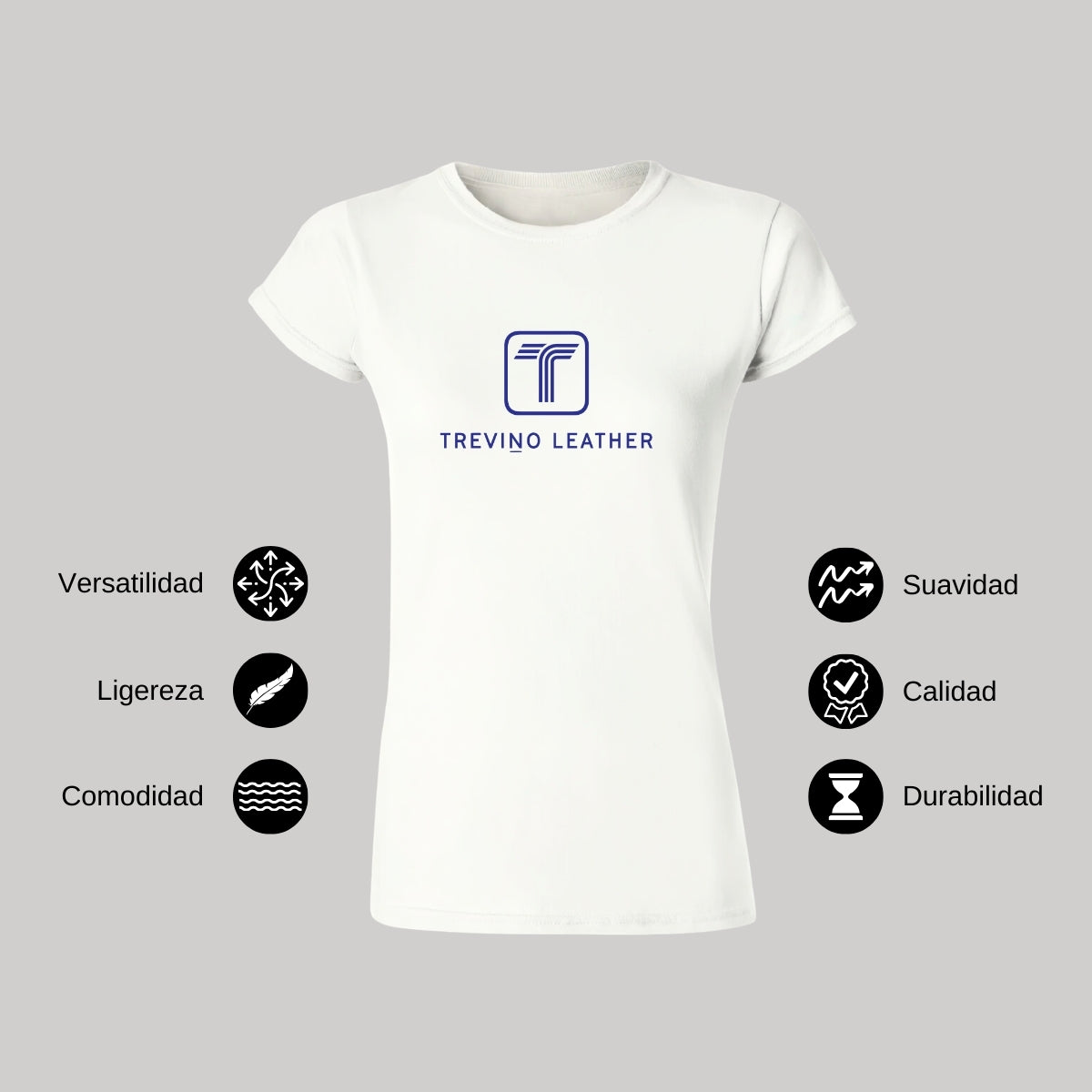 Playera Manga Corta Mujer Blanco Personalizable Logo