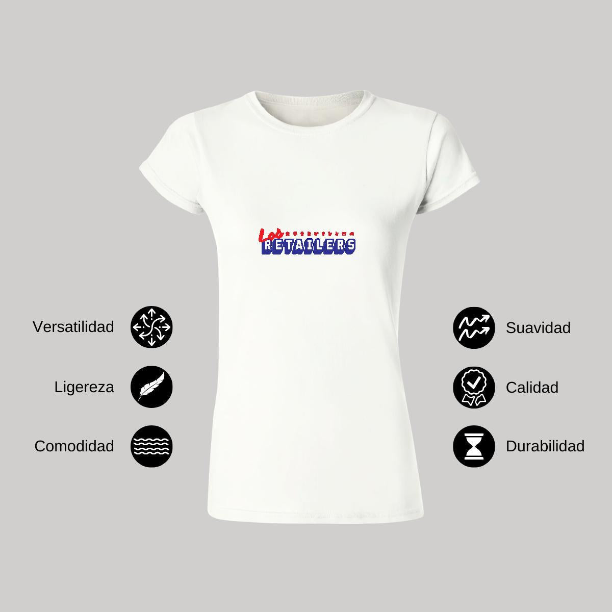 Playera Manga Corta Mujer Blanco Personalizable Logo