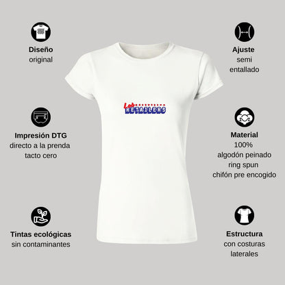 Playera Manga Corta Mujer Blanco Personalizable Logo