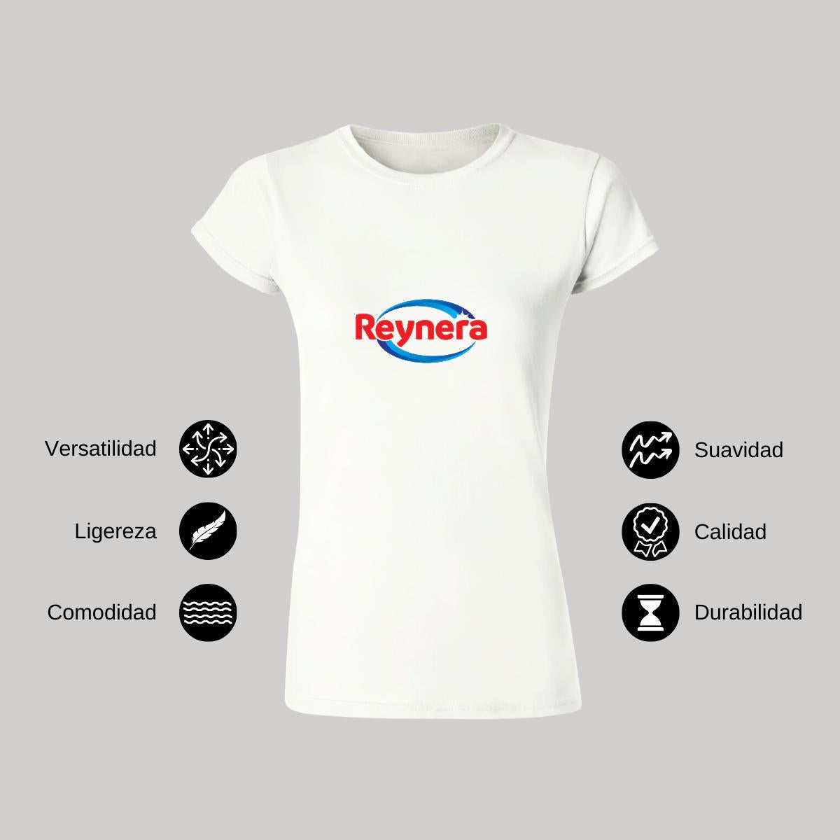 Playera Manga Corta Mujer Blanco Personalizable Logo