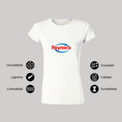 Playera Manga Corta Mujer Blanco Personalizable Logo