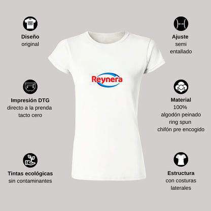 Playera Manga Corta Mujer Blanco Personalizable Logo