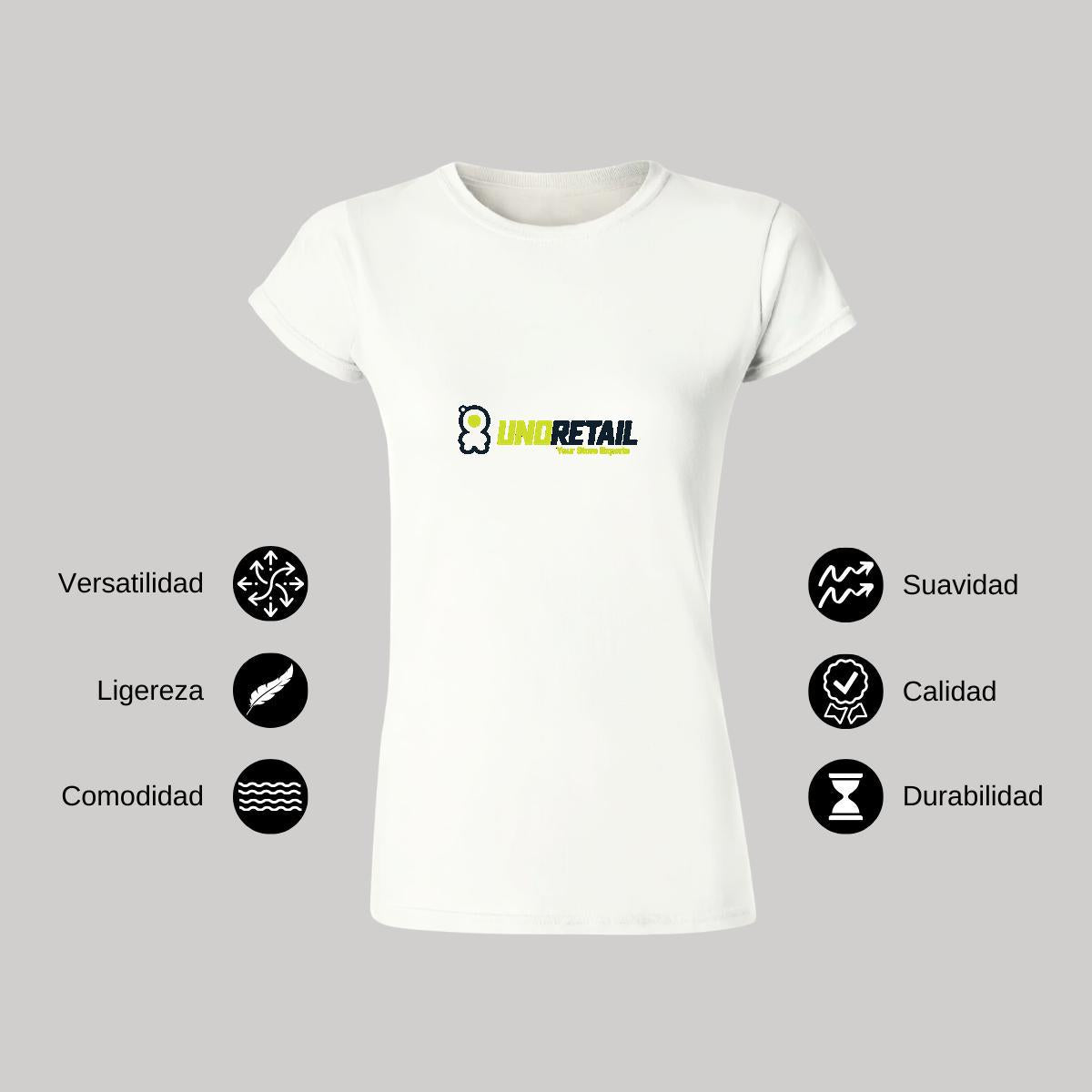 Playera Manga Corta Mujer Blanco Personalizable Logo