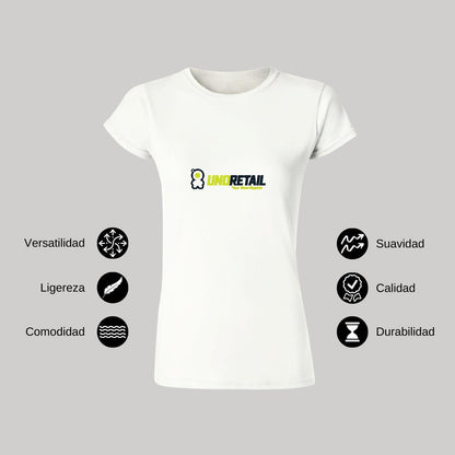 Playera Manga Corta Mujer Blanco Personalizable Logo