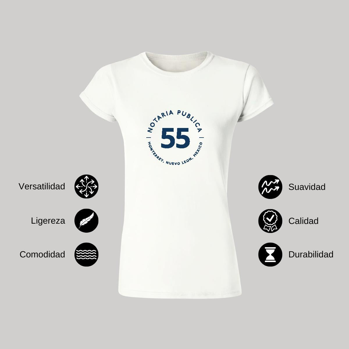 Playera Manga Corta Mujer Blanco Personalizable Logo