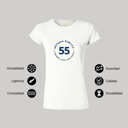 Playera Manga Corta Mujer Blanco Personalizable Logo