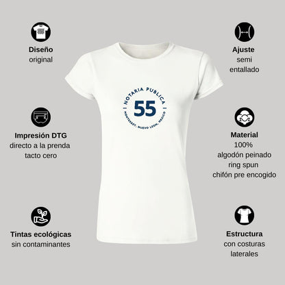 Playera Manga Corta Mujer Blanco Personalizable Logo