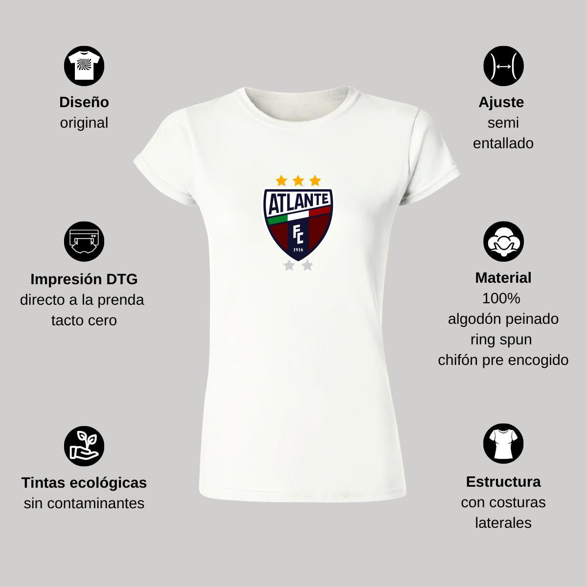 Playera Manga Corta Mujer Blanco Personalizable Logo