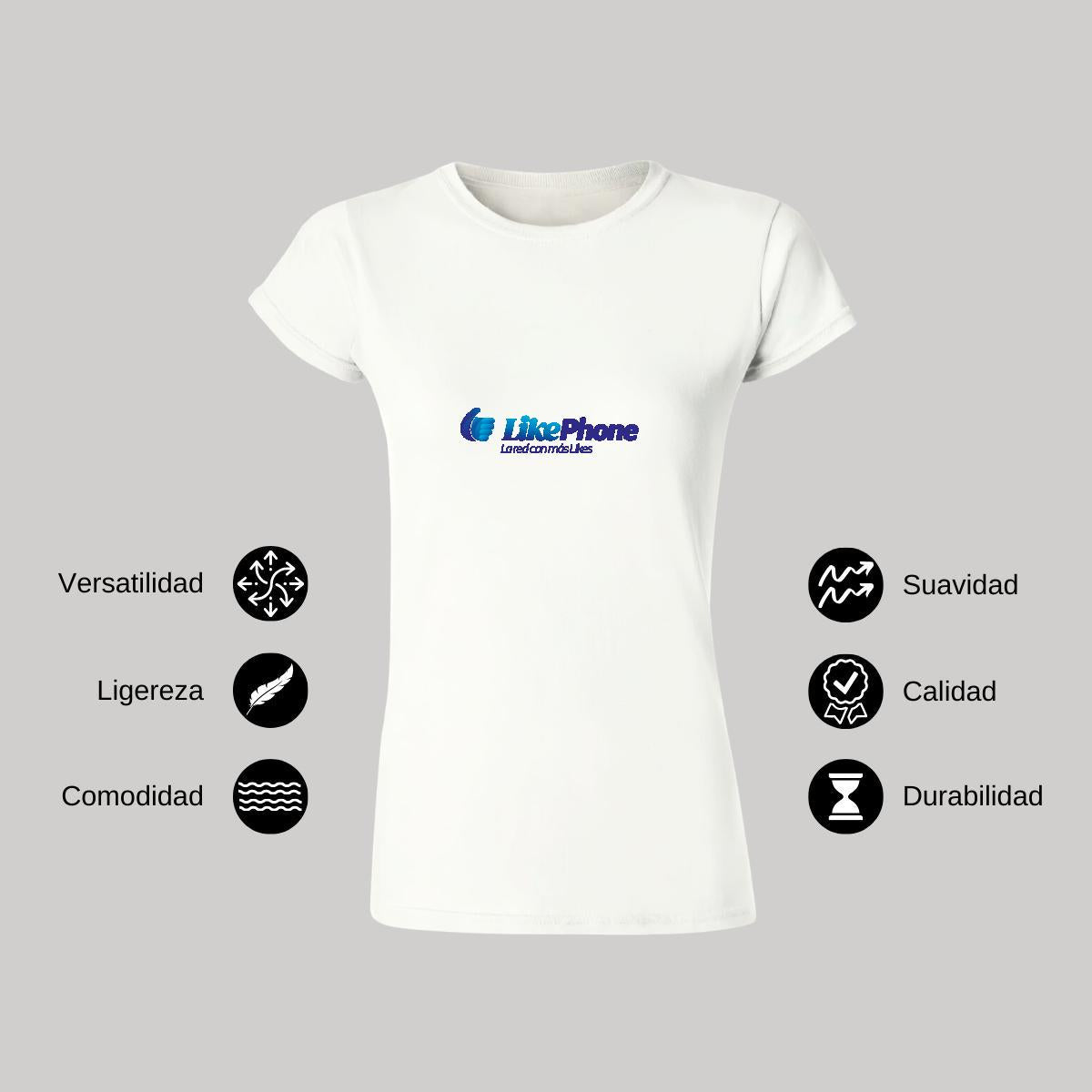 Playera Manga Corta Mujer Blanco Personalizable Logo