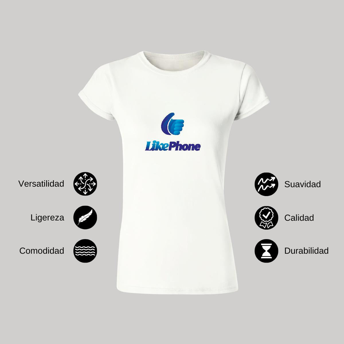 Playera Manga Corta Mujer Blanco Personalizable Logo