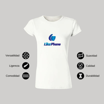Playera Manga Corta Mujer Blanco Personalizable Logo