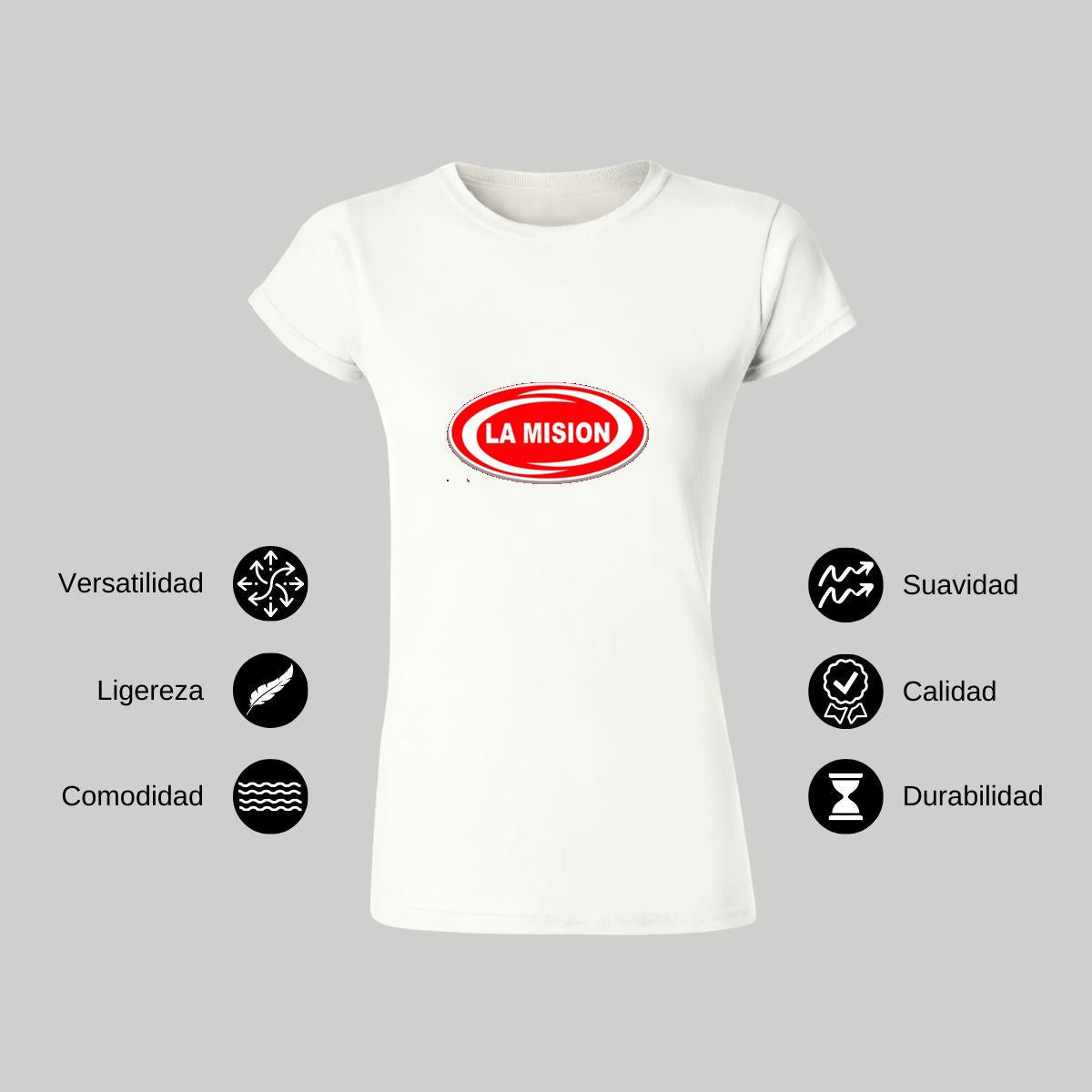 Playera Manga Corta Mujer Blanco Personalizable Logo