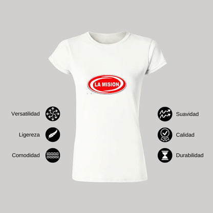 Playera Manga Corta Mujer Blanco Personalizable Logo