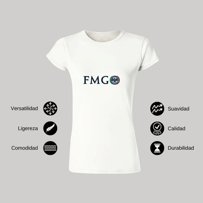Playera Manga Corta Mujer Blanco Personalizable Logo