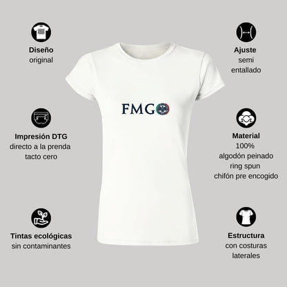 Playera Manga Corta Mujer Blanco Personalizable Logo