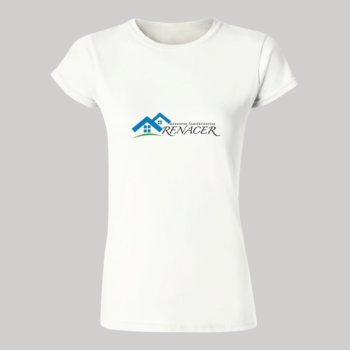 Playera Manga Corta Mujer Blanco Personalizable Logo