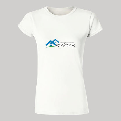 Playera Manga Corta Mujer Blanco Personalizable Logo