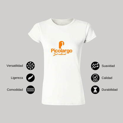Playera Manga Corta Mujer Blanco Personalizable Logo
