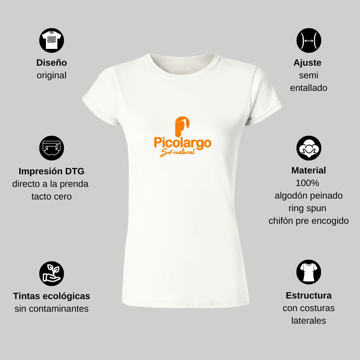 Playera Manga Corta Mujer Blanco Personalizable Logo