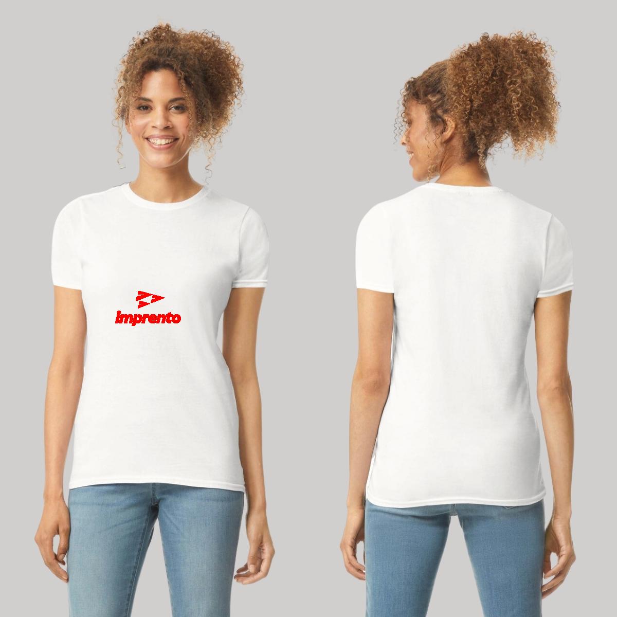 Playera Manga Corta Mujer Blanco Personalizable Logo