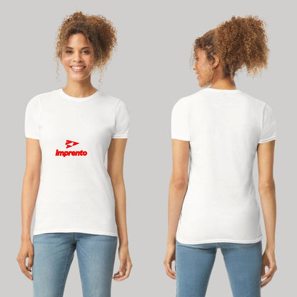 Playera Manga Corta Mujer Blanco Personalizable Logo