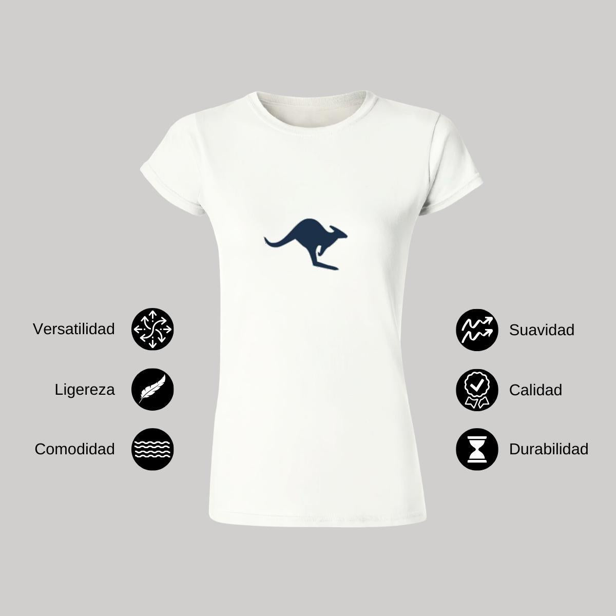 Playera Manga Corta Mujer Blanco Personalizable Logo