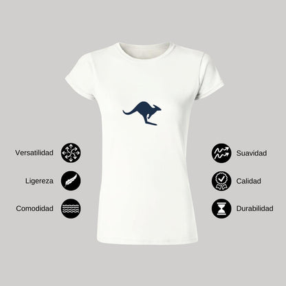 Playera Manga Corta Mujer Blanco Personalizable Logo