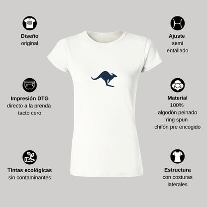 Playera Manga Corta Mujer Blanco Personalizable Logo